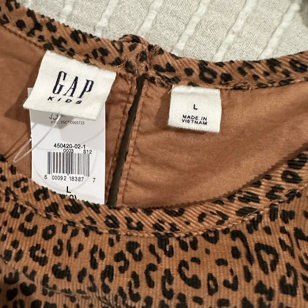 NWT GAP kids leopard corduroy dress, 10